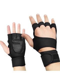 Buy M MIAOYAN indoor sports men's and women's gym training weightlifting pressurized non-slip riding deadlift half-finger gloves in Saudi Arabia