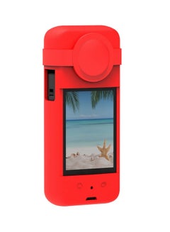 Buy Anti-Drop Case Silicone Case Compatible with Insta360 ONE X3 Panoramic Action Camera Red in UAE
