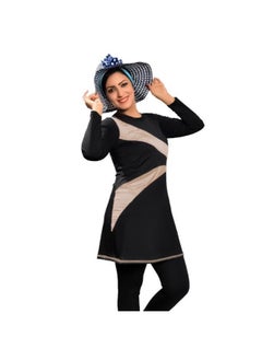 اشتري Women's swimsuit, 3 pieces, vest and jumpsuit with sleeves and bonnet في مصر