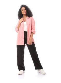 Buy Long Sleeve Cotton Blouse-Pink in Egypt
