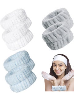 Buy Wrist Bands For Washing Face, Microfiber Spa Wrist Band, Women's Wrist Towels For Face, Face Washing Wristbands, Stretchy Wrist Spa Washband, Prevent Water from Spilling Down Your Arms 3 Pairs in Saudi Arabia