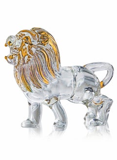 Buy Crystal Lion Figurine Collectible Blown Painted Glass Art Wildlife Animal Sculpture Ornament Handmade Crystal Paperweight Gifts in Saudi Arabia