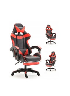 Buy Gaming Chair with Pocket Spring Cushion, Ergonomic Computer Chair High Back, Reclining Game Chair Pu Leather in UAE