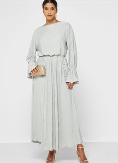 Buy Textured Dress With Belt in UAE