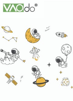 Buy Printed Wall Sticker Cartoon Astronaut Pattern Home Decoration Waterproof Pvc Material Suitable For Smooth Wall Glass And Ceramic Tiles in UAE