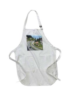 Buy Sicilian Roads Cindy Miller Hopkins Printed Apron With Pockets 22 x 24inch White in Saudi Arabia