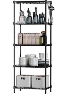 اشتري 5-Tier Wire Storage Shelving Rack Unit for Home Bathroom Kitchen, Beone 5 Shelves Unit Metal Rack في الامارات