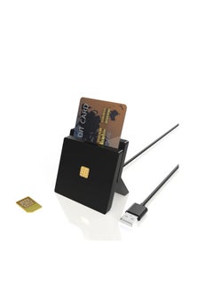 اشتري CAC Card Reader, SIM Dual Slots Smart Reader for DOD Military USB Common Access CAC/SIM/ID/IC Bank/Health/Insurance/e-Tax/Contact Chip Card, Compatible with Windows/Vista/7/8/11 في الامارات