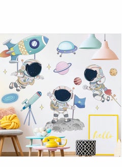 اشتري Astronaut Wall Stickers, Outer Space Stars Decals, DIY Removable Large Art Decoration, Peel and Stick, for Kids Baby Boys Girls Playroom Bedroom Decor في السعودية