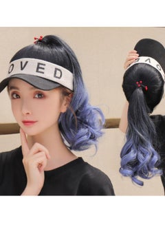 Buy Long Curly Hair Sunshade Hat Fashion Simulation Gradient Baseball Cap in UAE