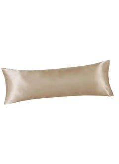 Buy Silky Satin, 1-Piece Pillow Cover Case Plain Beige in UAE