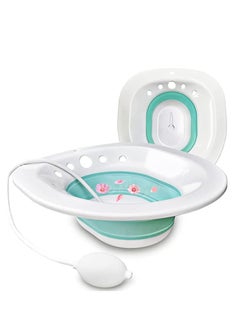 Buy Sitz Bath for Toilet Seat,Hemorrhoids, Postpartum Care, with Flusher, Comfortable Seating, Deep Enough, Relieve Pain, Anti Overflow, Easy to Use and Clean, Water Massage, Foldable in Saudi Arabia