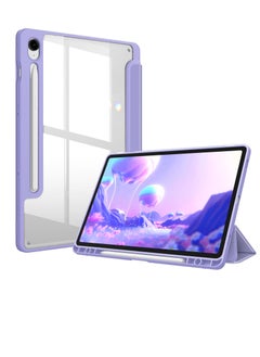 Buy Hybrid Case for Samsung Galaxy Tab S9 11 Inch 2023 SM-X710/X716B/X718U Tablet with Pen Holder - Shockproof Protective Case with Transparent Hard Back Cover(Purple) in Egypt