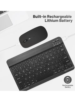 Buy Ultra-Slim Bluetooth Keyboard Portable Mini Wireless Keyboard Rechargeable for Apple iPad iPhone Samsung Tablet Phone Smartphone iOS Android Windows (10 inch Black) in Saudi Arabia