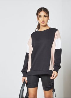 اشتري Colorblock Sweatshirt Black/Pink في مصر