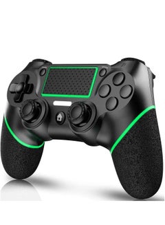 Buy Game Controller Wireless Controller for PS4/Pro/Slim/PC, 3.5mm Headset Jack, 6-axis Gyro Sensor Joystick Controller Dual Vibration Audio Function (Black + Green) in Saudi Arabia