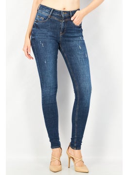 اشتري Women Skinny Fit Wash Stretchable Denim, Navy في السعودية