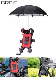 Buy Bike Phone Holder, Motorcycle Phone Mount Motorcycle Handlebar Cell Phone Clamp, Scooter Phone Clip with Umbrella,Bicycle Riding Equipment in UAE
