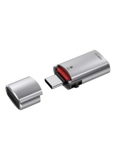 اشتري JS-72 USB Drive 2 في 1 Card Reader عالية السرعة USB 3.0 محول USB-C/Type-C OTG (Silver) في السعودية