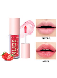 Buy Hydrating Lip Glow Oil Plumping Lip Tint, Hydrating Lip Gloss Tinted Lip Balm Transparent Lip Care, Long Lasting Moisturizing Non-sticky Fresh Shiny Texture Lip Oil - Strawberry in UAE