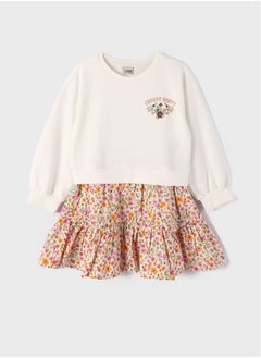 اشتري Crew Neck Printed Girl Dress في مصر