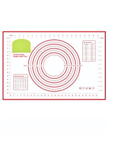 اشتري حصيرة خبز سيليكون غير لاصقة، 60 × 40 × 0.4 سم، مثالية لعجن الخبازين، (قطعة واحدة مع أداة تقطيع العجين وكشط الكريمة) في الامارات