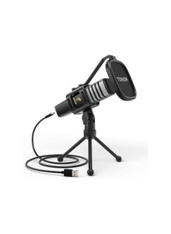 اشتري ميكروفون USB ، TONOR Cardioid Condenser PC Mic مع حامل ثلاثي القوائم ، مرشح Pop ، حامل للصدمات للألعاب ، البث ، البث الصوتي ، YouTube ، Voice Over ، Twitch ، متوافق مع سطح المكتب المحمول ، TC30 في الامارات