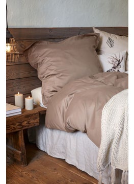 اشتري Plain Duvet Set 155 x 220 cm, Brown في الامارات