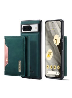 Buy Wallet Case for Google Pixel 8, DG.MING Premium Leather Phone Case Back Cover Magnetic Detachable with Trifold Wallet Card Holder Pocket (Green) in UAE