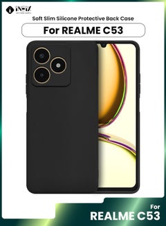 Buy Soft Silicone Protective Case Cover For Realme C53-Black in Saudi Arabia