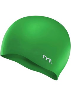 Buy Blend Wrinkle-Free Silicone Adult Swim Cap For Men & Women (Green,ALL) in Saudi Arabia