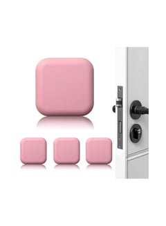 Buy 4 Pcs Door Stoppers Wall Protector Buffer Guard Doorknob Door Handle Bumper Self Adhesive Silencer Soft Rubber Crash Pad for Home Office (Pink) in UAE