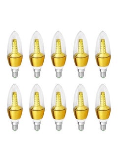 اشتري 10 Piece LED Candle Bulb 5 Watt Yellow في مصر