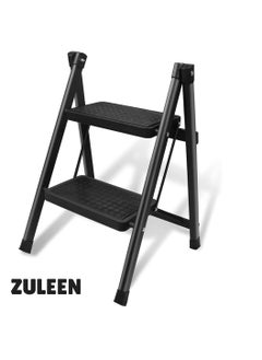 Buy zuleen  2 Step Ladder Folding Step Stool with Wide Anti-Slip Pedal 150kg Portable Ladders for Home and Office Use Kitchen (2 Step Ladder) in UAE