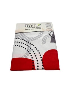 اشتري BYFT Orchard Comfort White with Red Circular Geometric Pattern Printed Single Sheet & One Pillowcase 150 x 230 cm Microfiber في الامارات