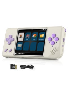 اشتري ANBERNIC RG28XX Handheld Game Console 2.83 inch 640*480 IPS Screen Linux System 3100mAh Video Retro Player Support HDMI Output TV 2.4G Wireless/Wired Controller Supports Music Video Player (White) في الامارات