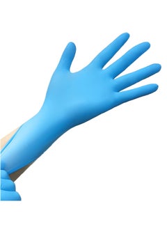 اشتري Nitrile Gloves Disposable Latex Free, Fully Textured, Extra Thick Strong, Food Safe, for Cooking, Tattoo, Painting, Automotive, Mechanics, Large (Blue) في الامارات