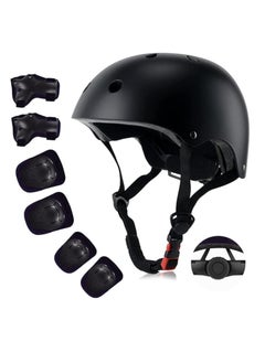 اشتري Kids Helmet Adjustable for Kids Ages 3-8 Years Old Boys Girls, Toddler Helmet with Protective Sports Gear Set Knee Elbow Pads Wrist Guards for Cycling Skateboard Scooter في السعودية