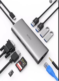 Buy Alpha 11 In 1 USB C Hub All In One RJ45 Internet 4K For MacBook Laptop Type C Docking Station in Egypt