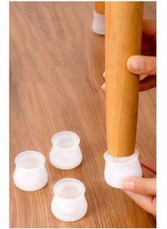 اشتري 16Pcs Universal Silicone Anti-Scratch Desk Chair Leg Cover Foot Cap Protector في الامارات