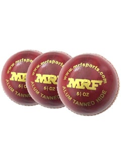 Buy MRF Club Cricket Ball Red Colour Pack Of 3 in UAE