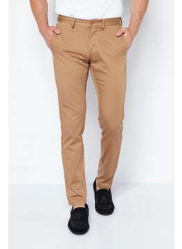 اشتري Men Trim Fit Solid Chino Pants, Khaki في السعودية