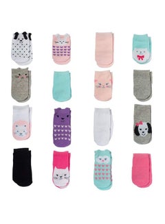 Buy Baby Girl Socks 0 12 & 12 24 Months Multi 16 Count in UAE