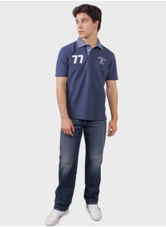 Buy Embroidered Logo Half Sleeve Polo Shirt in Saudi Arabia