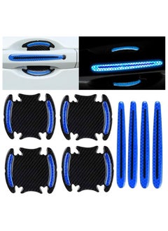 Buy 8PCS Car Handle Cup Protector Reflective Stickers, 3D Carbon Fiber Door Bowl Paint Scratch Protective Film,Car Door Handle Door Bowl Protection Guards Trim Stickers,Automobile Decoration in UAE