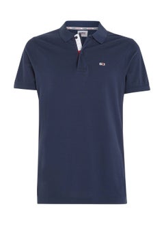 Buy Men's Pure Organic Cotton Slim Fit Polo, Navy in Saudi Arabia