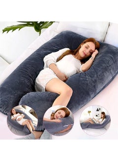 اشتري Premium U Shape Comfortable Pregnancy Pillow Polyester 125x72CM - Grey في السعودية