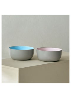 Buy Fusion Sense 2-Piece Two-Tone Mini Bowl Set 14.6 x 6.6 x 14.6 cm in UAE