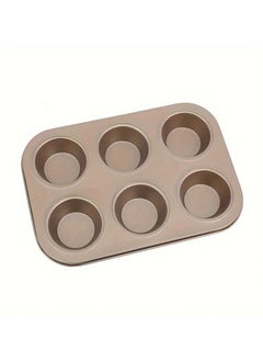 Buy 1PC 6-cup Carbon Steel Baking Mold Cake Muffin Baking Tray in UAE