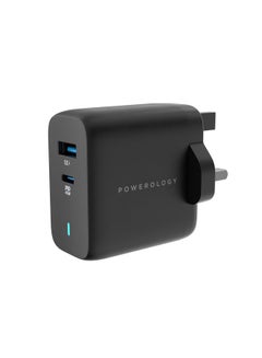 Buy GaN Charger Dual Port Ultra-Quick  Charging - Black in UAE